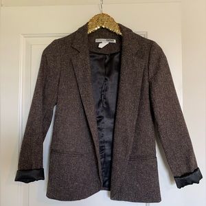 Brown twill lined blazer